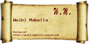 Weibl Mabella névjegykártya